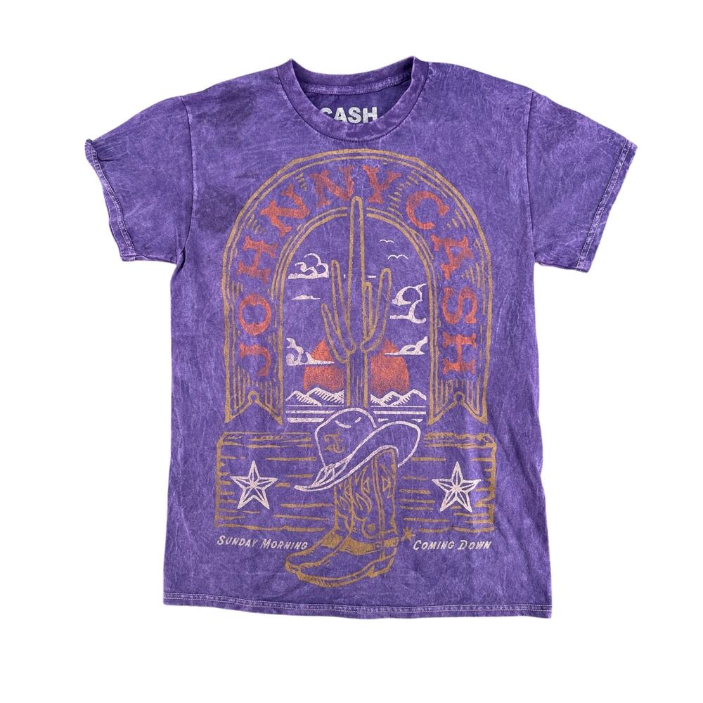 Purple Johnny Cash Band Tee Unisex Men’s or Women's Western Rock T-Shirt S